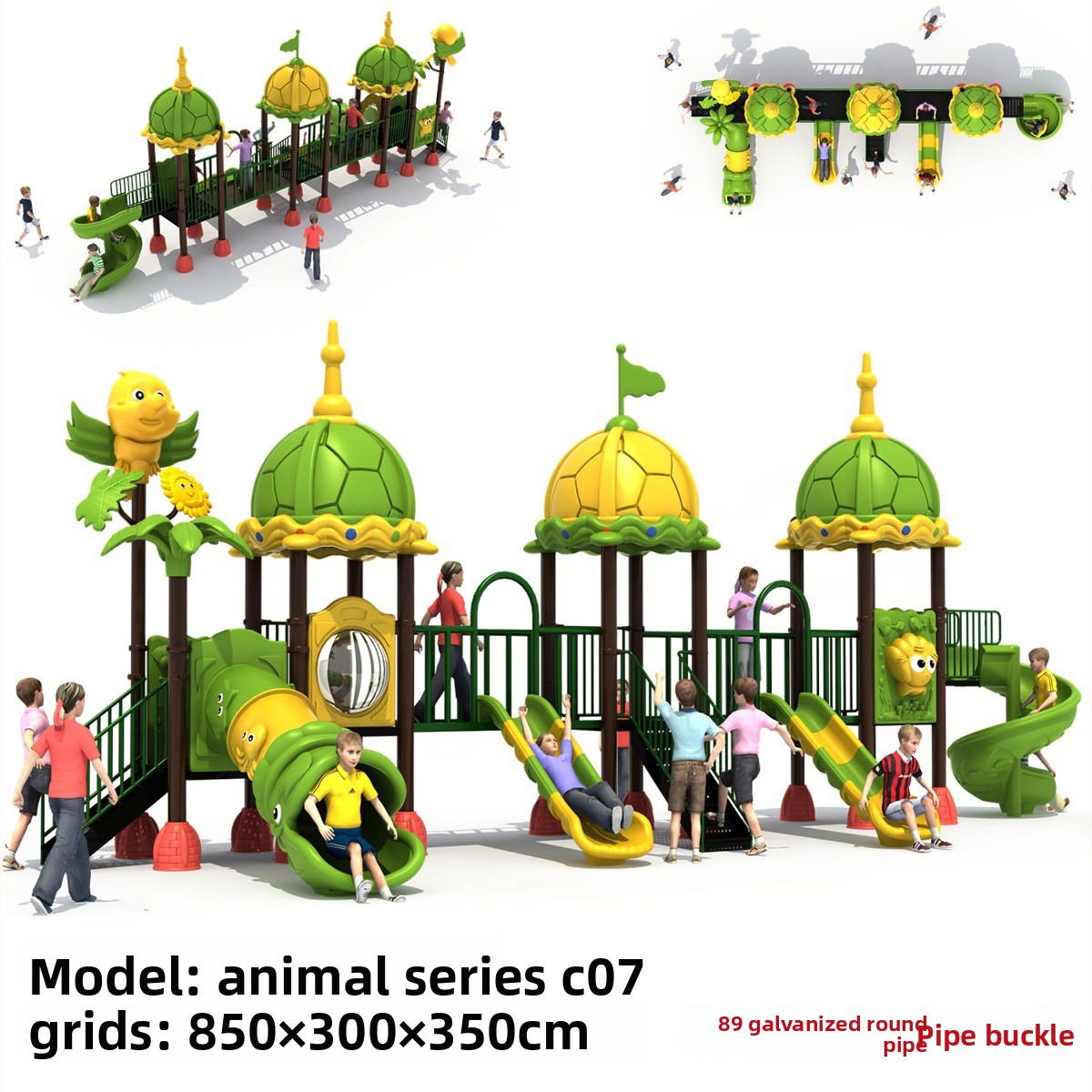 Kids Outdoor Swing Set With Slide - Fabrika Ticari Küçük Çocuklar İçin Açık