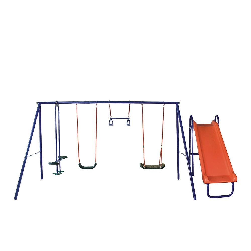 Kids Outdoor Swing Set With Slide - Toptan Ucuz Altı İstasyonlu Açık Hava