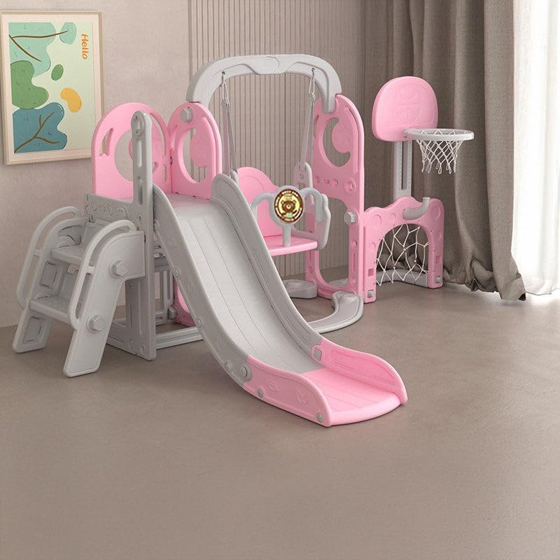 Kids Outdoor Swing Set With Slide - 7'si 1 Arada Çocuk Kaydırak ve