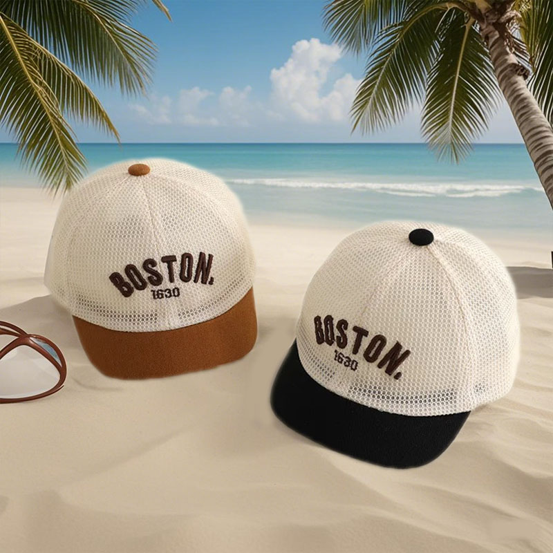 Kids Outdoor Hat - Harfli İşlemeli Bebek Beyzbol Şapkası Yazlık