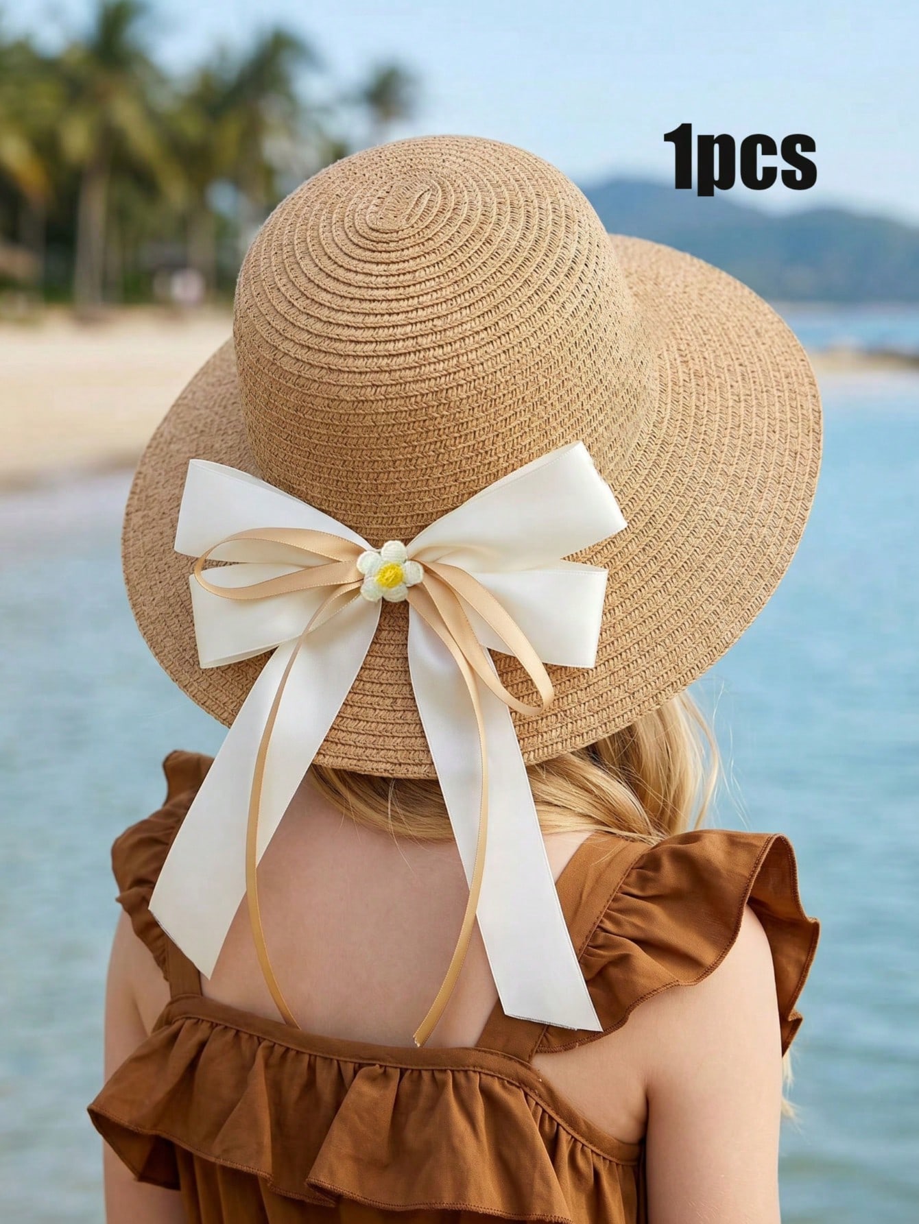 Kids Outdoor Hat - 1 adet 3-8Y kızlar kahve yay
