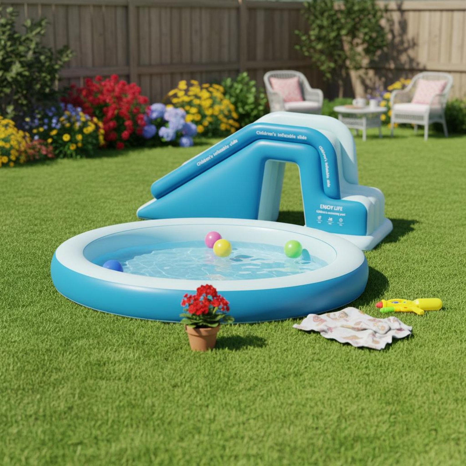 Şişme Havuz Kaydırağı Katlanab - Kids Outdoor Pool incelemesi ve fiyatı