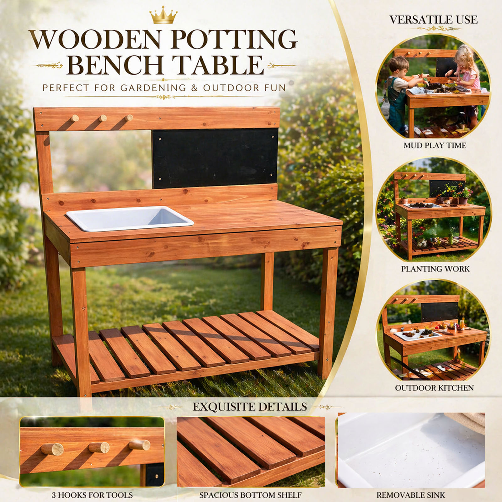 Ahşap Saksı Masaları Çocuklar  - Kids Outdoor Garden incelemesi ve fiyatı