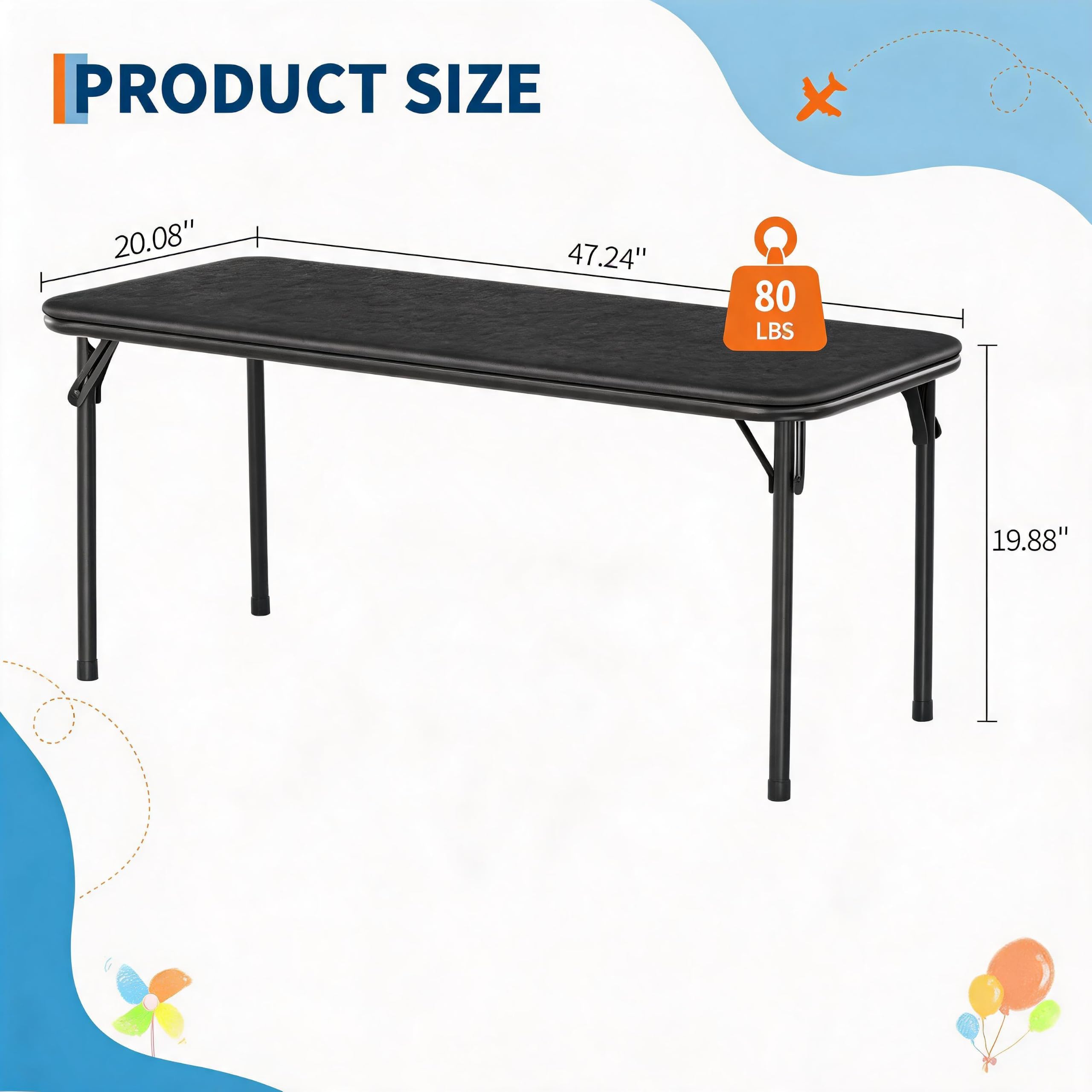 47 inç Dikdörtgen Katlanır Mas - Kids Outdoor Activity Table incelemesi ve fiyatı