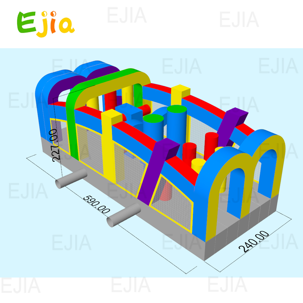 Ticari 19.5ft Şişme Engel Kurs - Kids Outdoor Obstacle Course Equipment incelemesi ve fiyatı