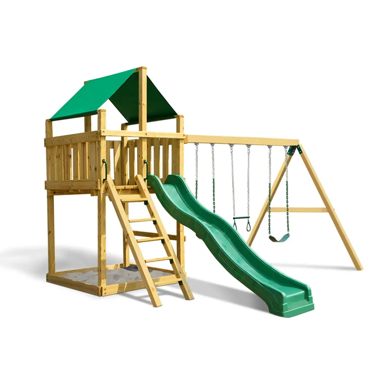 2026 Dış Mekan Ahşap Küçük Oyu - Kids Outdoor Swing Set With Slide incelemesi ve fiyatı