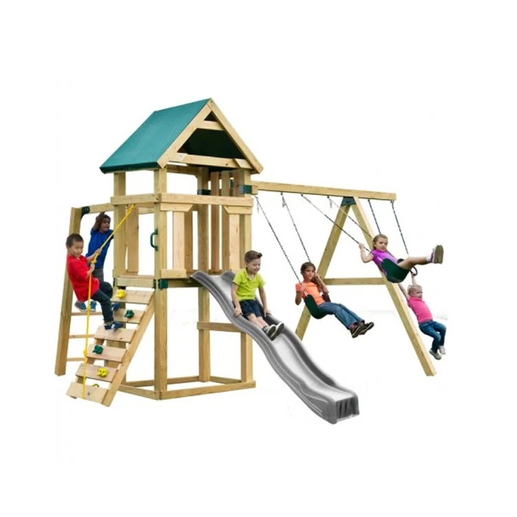 2026 Dış Mekan Ahşap Küçük Oyu - Kids Outdoor Swing Set With Slide incelemesi ve fiyatı