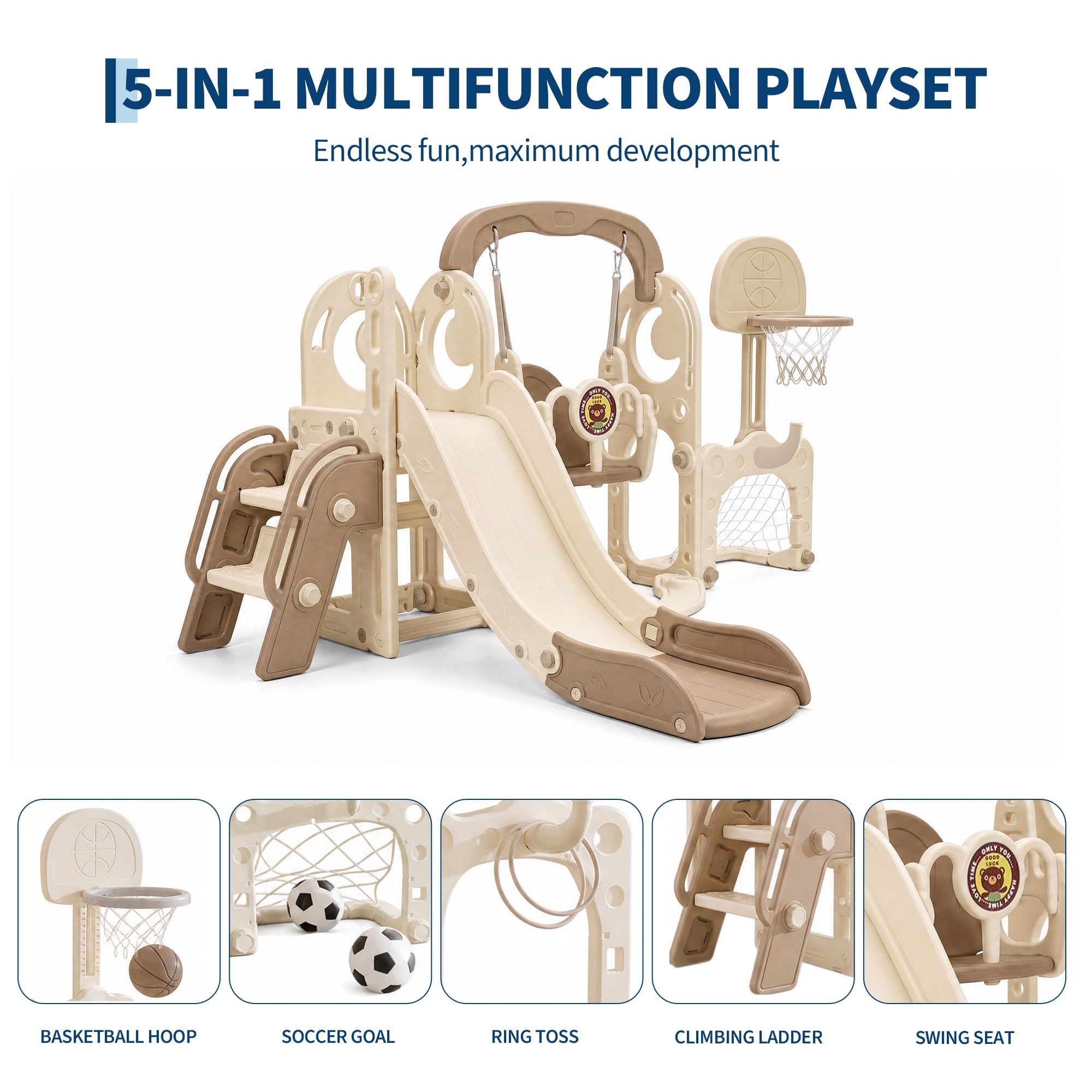 7'si 1 Arada Çocuk Kaydırak ve - Kids Outdoor Swing Set With Slide incelemesi ve fiyatı