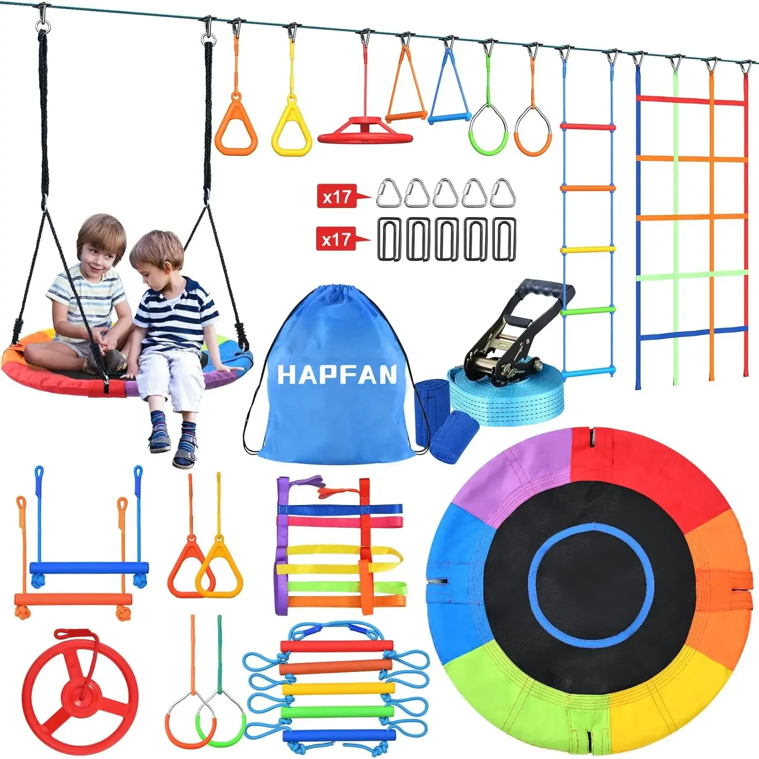 Hapfan 50 FT Ninja Savaşçı Eng - Kids Outdoor Ninja Course incelemesi ve fiyatı